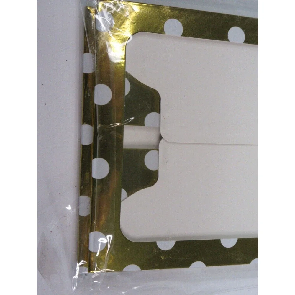 Celebrate Treat Boxes with Window & Cupcake Insert Gold White Polka Dots 3ct ea